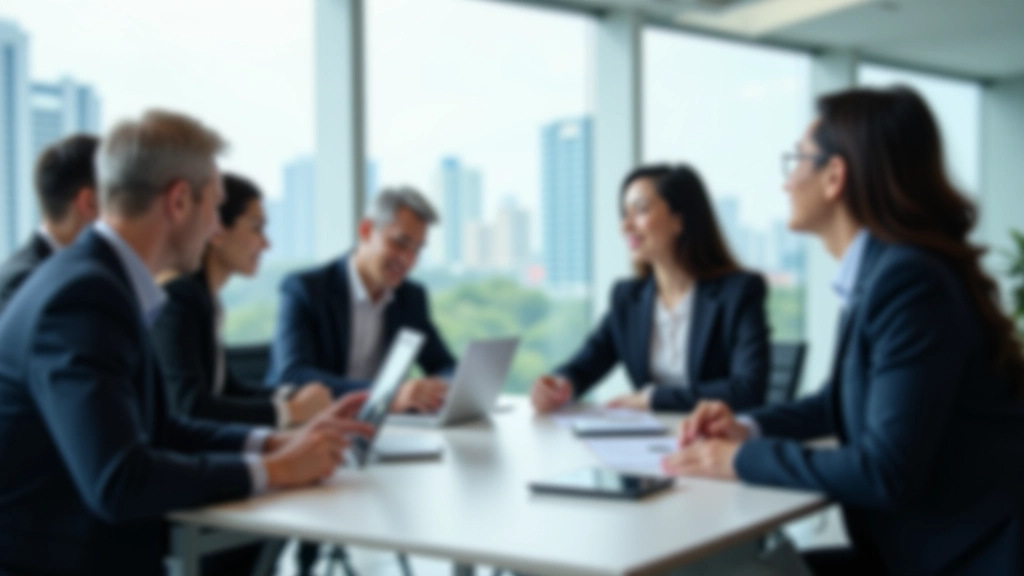 Business team in modern office environment discussing economic growth strategy and investment decisions