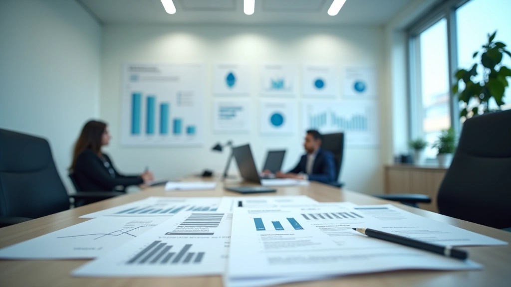 Financial data visualization showing Malaysian economy charts with growth trends and market indicators